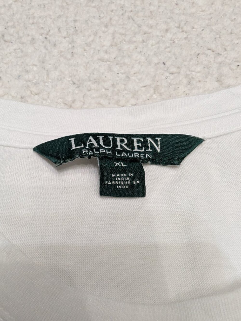 Lauren Ralph Lauren White Monogram Logo Tee XL - Picture 4 of 7